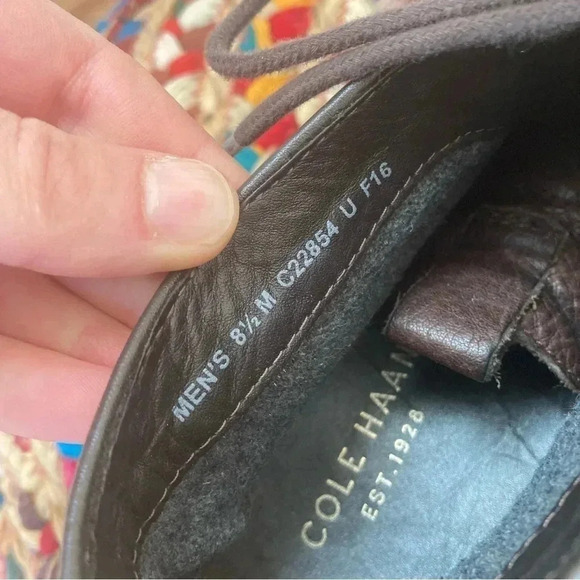 Cole Haan brown grained  leather boots - Picture 7 of 8